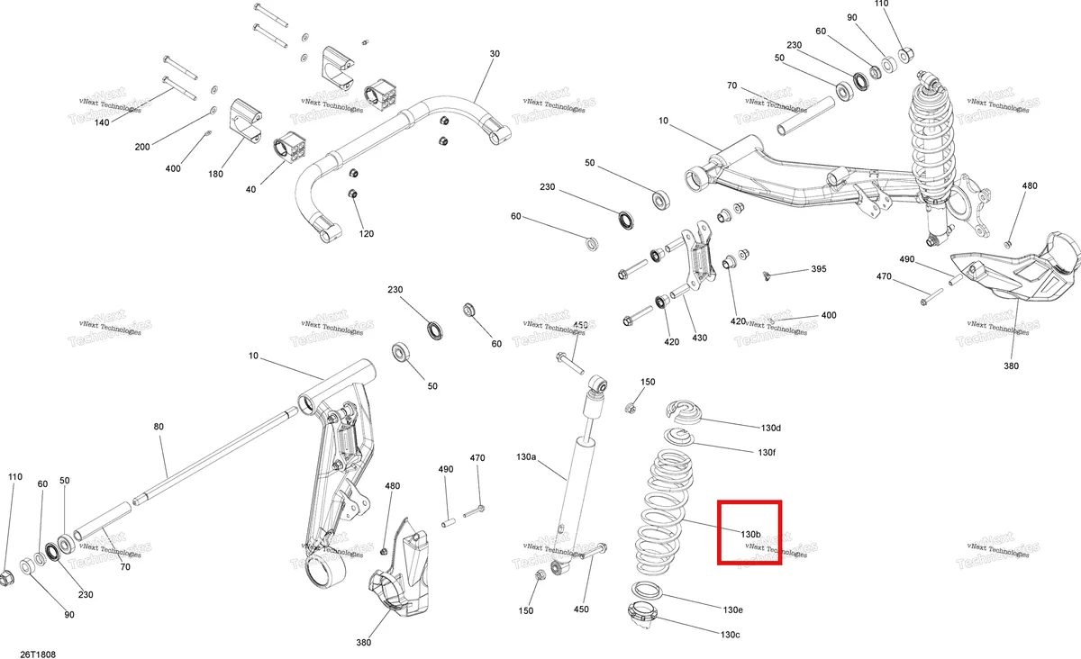 Деталь 706002464 на схеме узла 2018 Can-Am OUTLANDER MAX 6X6 - 650 EFI - T3 Rear Suspension