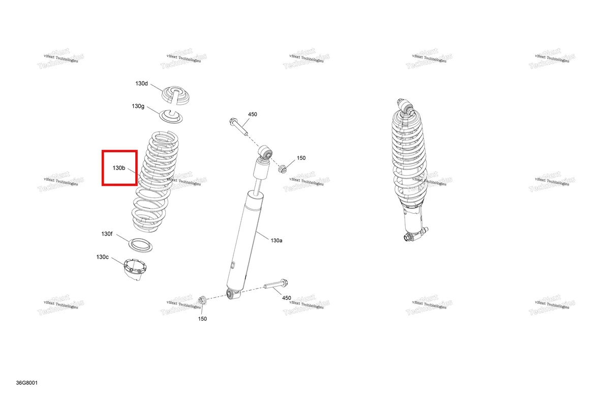 Деталь 706002494 на схеме узла 2018 Can-Am OUTLANDER - 4X4 - XMR - 570 EFI - 3MJA - Can-Am Red Suspension - Rear Shocks