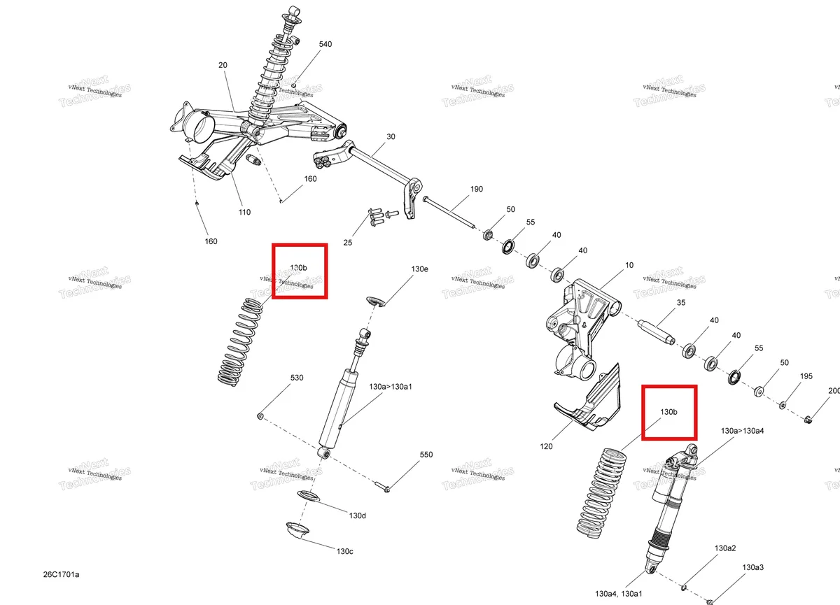 Деталь 706002497 на схеме узла 2017 Can-Am Commander - Commander Max Rear Suspension - Except Package Ltd