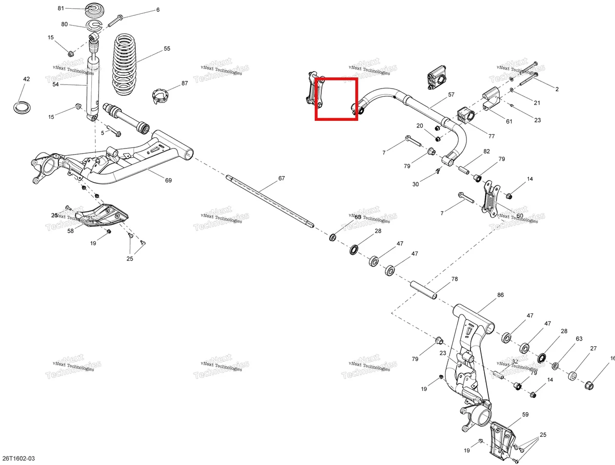Деталь 706002583 на схеме узла 2016 Can-Am RENEGADE Rear Suspension