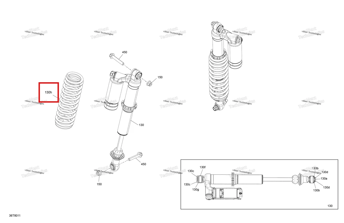 Деталь 706002584 на схеме узла 2018 Can-Am RENEGADE - 4X4 - XMR - 1000R - 4FJC - Can-Am Red Suspension - Rear Shocks