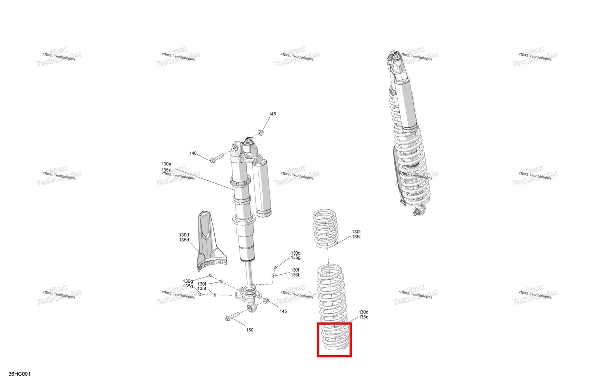 Деталь 706002667 на схеме узла 2023 Can-Am Maverick MAX Turbo - DS Suspension - Rear Shocks
