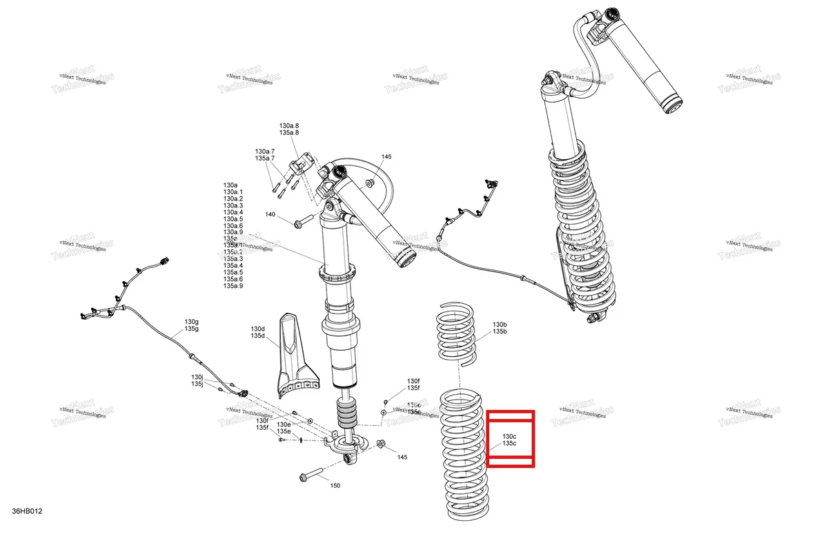 Деталь 706002668 на схеме узла 2022 Can-Am Maverick MAX Turbo RR - XRS Suspension - Rear Shocks - With Smart-Shox