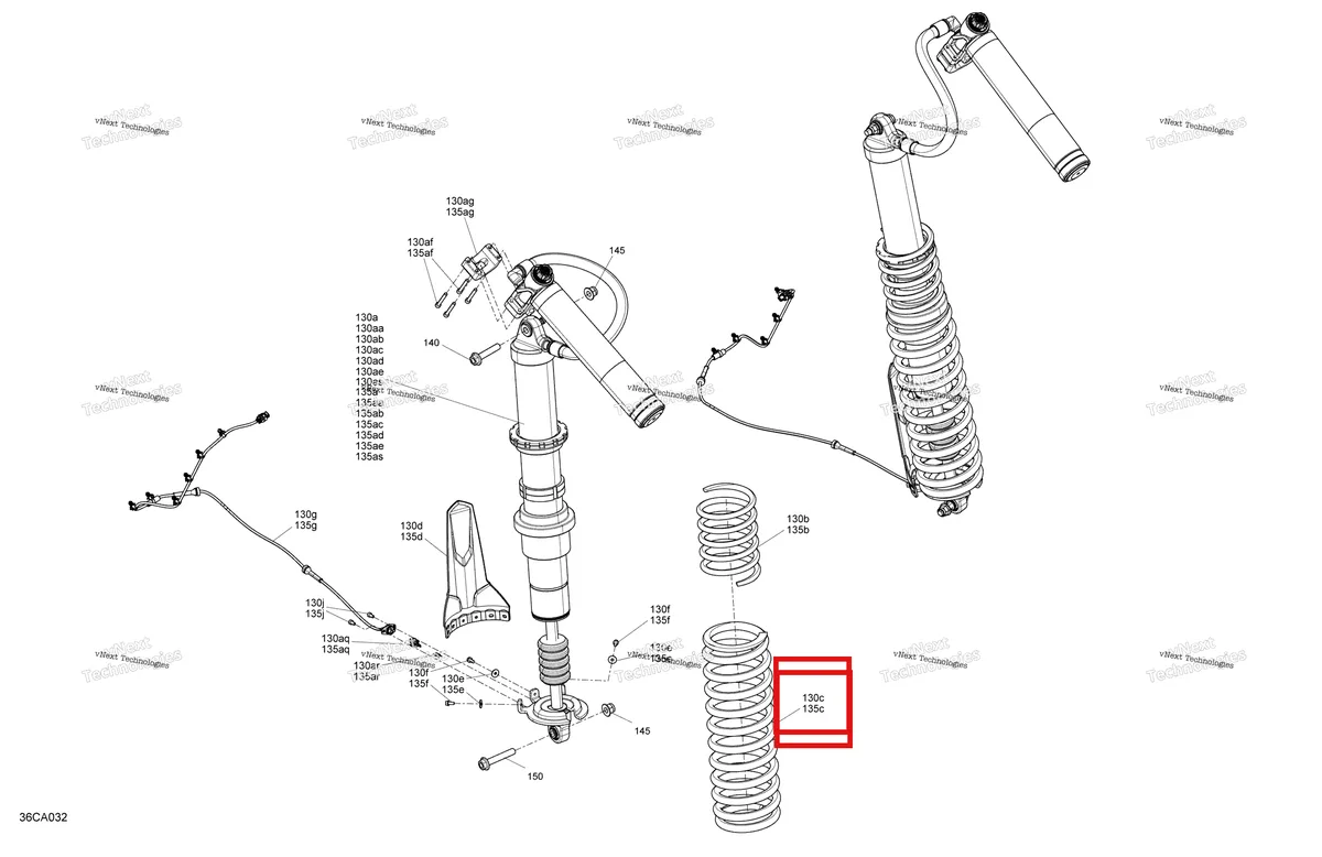 Деталь 706002674 на схеме узла 2021 Can-Am Maverick MAX Turbo RR - XRS - CE Suspension - Rear Shocks