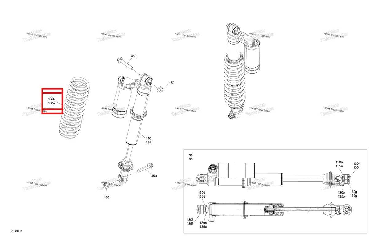 Деталь 706002808 на схеме узла 2018 Can-Am OUTLANDER - 4X4 - XXC - 1000R - 1XJA - Sunburst Yellow Suspension - Rear Shocks