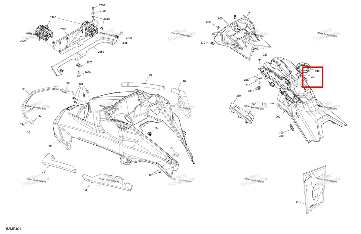 Деталь 706002839 на схеме узла 2026 Ski-Doo MXZ - RACING - 600 RS - BMTA - Neo Yellow - 15X137X1.75R Track Body - Hood