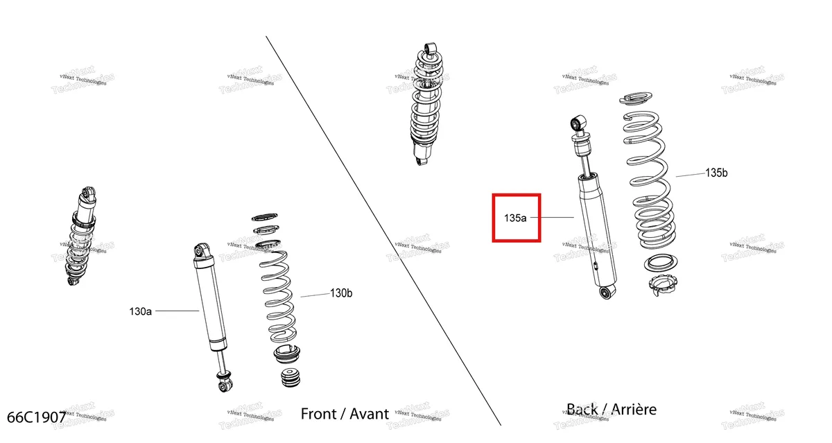 Деталь 706002856 на схеме узла 2019 Can-Am Defender HD10 Shocks - Xtp
