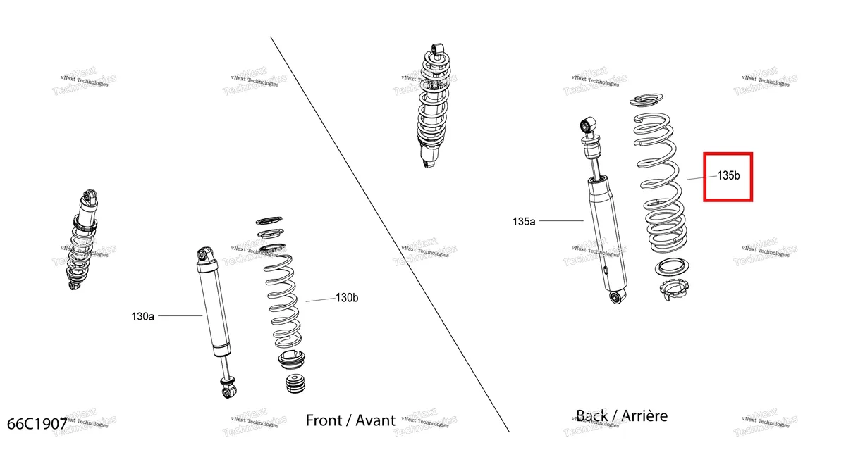 Деталь 706002857 на схеме узла 2019 Can-Am Defender HD10 Shocks - Xtp
