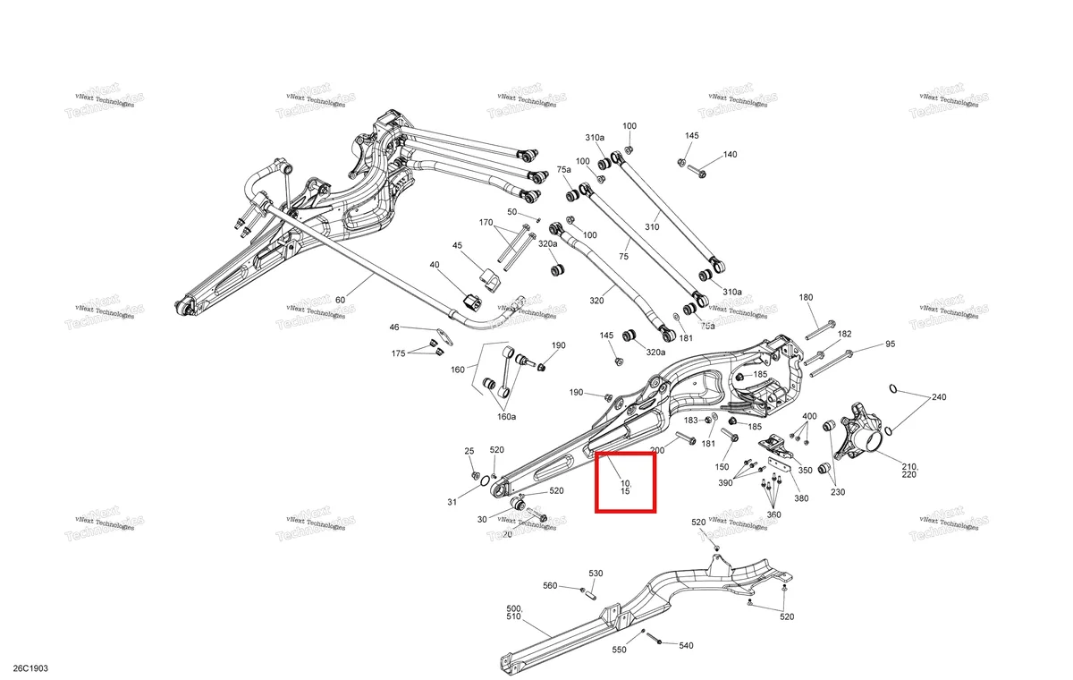 Деталь 706002943 на схеме узла 2019 Can-Am Maverick Turbo R Rear Suspension - Package Std
