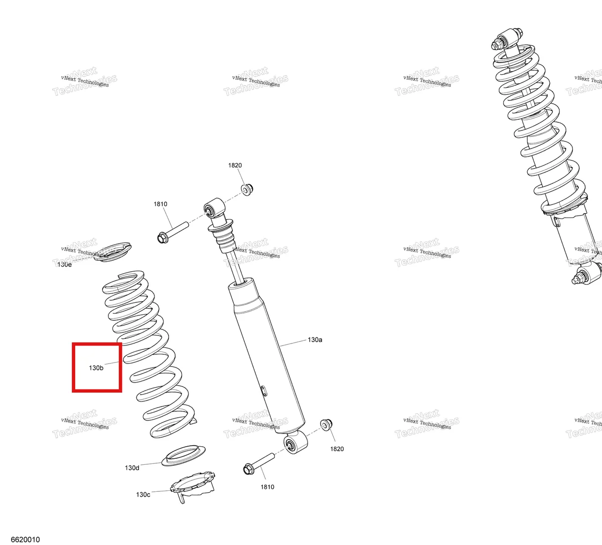Деталь 706002967 на схеме узла 2020 Can-Am Commander MAX 800R EFI Rear Shock - Dps
