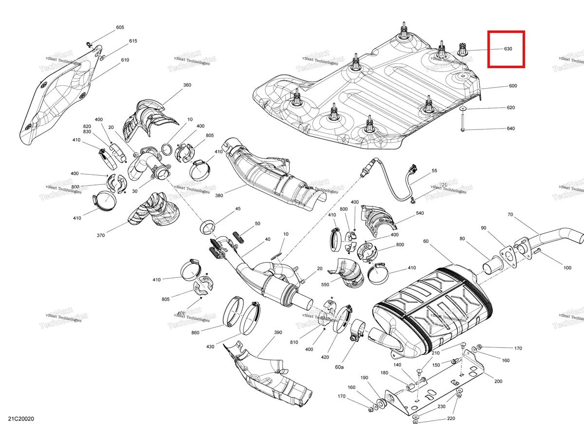 Деталь 706002976 на схеме узла 2020 Can-Am Maverick Sport 1000 - BASE Exhaust