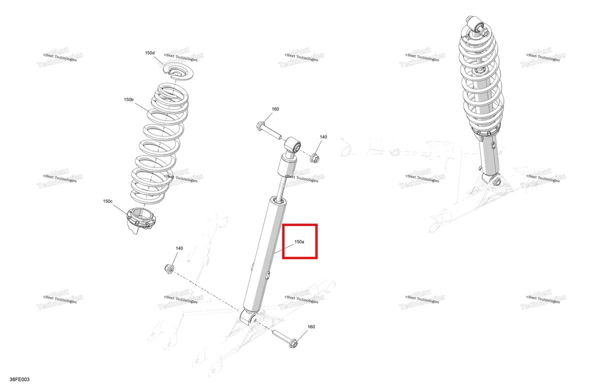 Деталь 706003076 на схеме узла 2025 Can-Am OUTLANDER - 4X4 - XMR - 700 - 1SSA - Legion Red Suspension - Rear Shocks