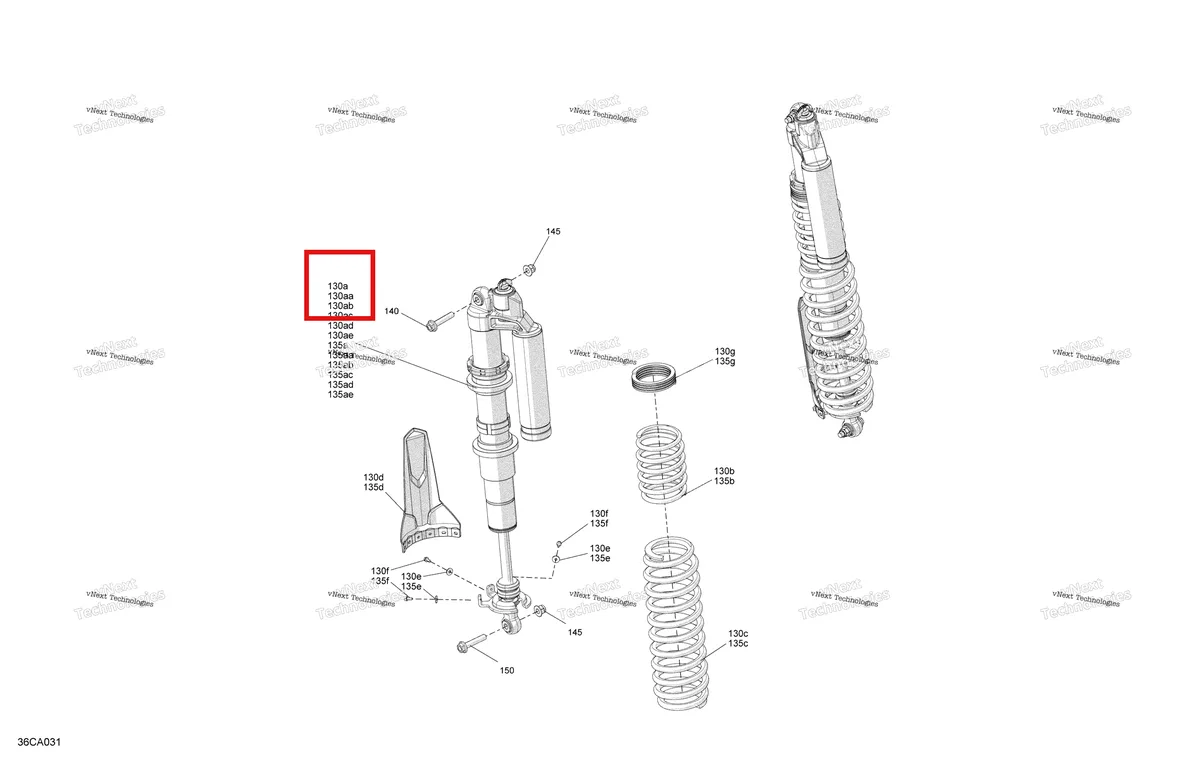 Деталь 706003143 на схеме узла 2021 Can-Am Maverick Turbo - XMR Suspension - Rear Shocks