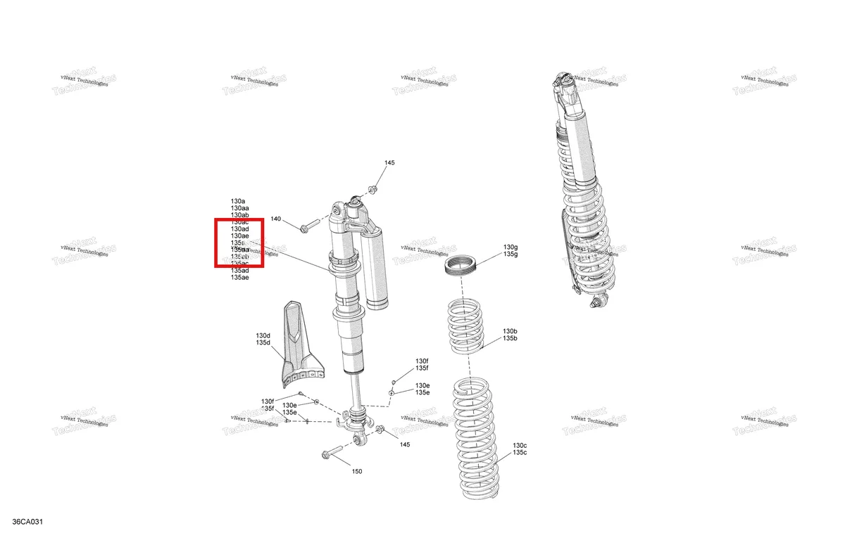 Деталь 706003144 на схеме узла 2021 Can-Am Maverick Turbo - XMR Suspension - Rear Shocks