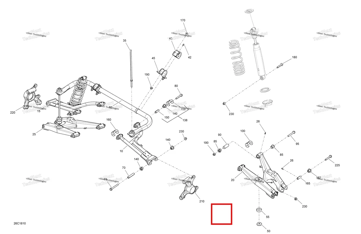 Деталь 706003198 на схеме узла 2018 Can-Am Defender HD10 - XMR Rear Suspension Defender - Package Xmr