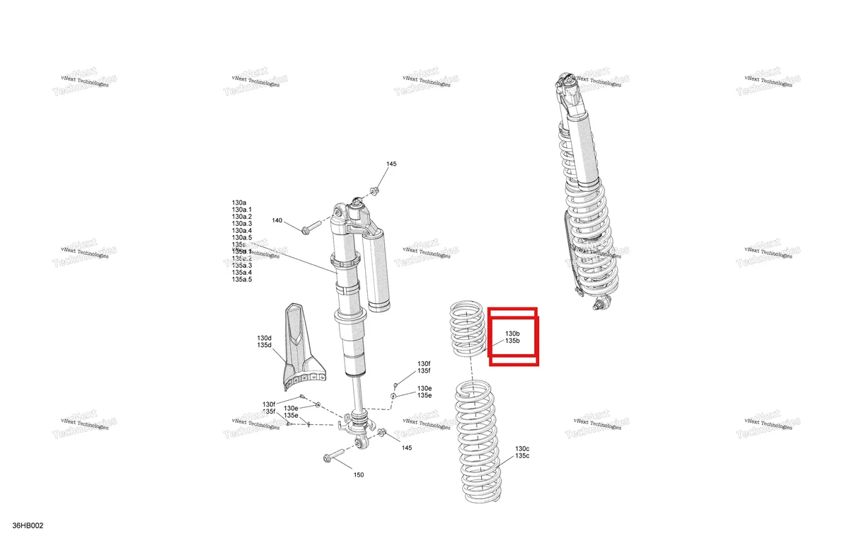 Деталь 706003278 на схеме узла 2022 Can-Am Maverick Turbo RR - DS - CE Suspension - Rear Shocks