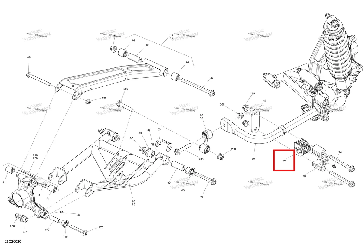 Деталь 706003411 на схеме узла 2020 Can-Am Maverick Sport 1000 - BASE Rear Suspension