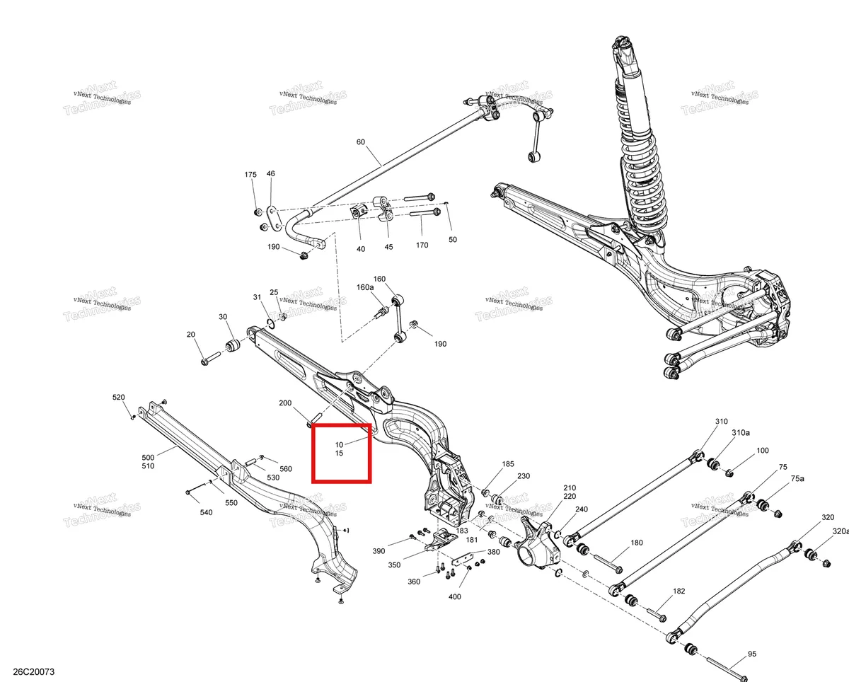 Деталь 706003542 на схеме узла 2020 Can-Am Maverick Turbo - XRC Rear Suspension