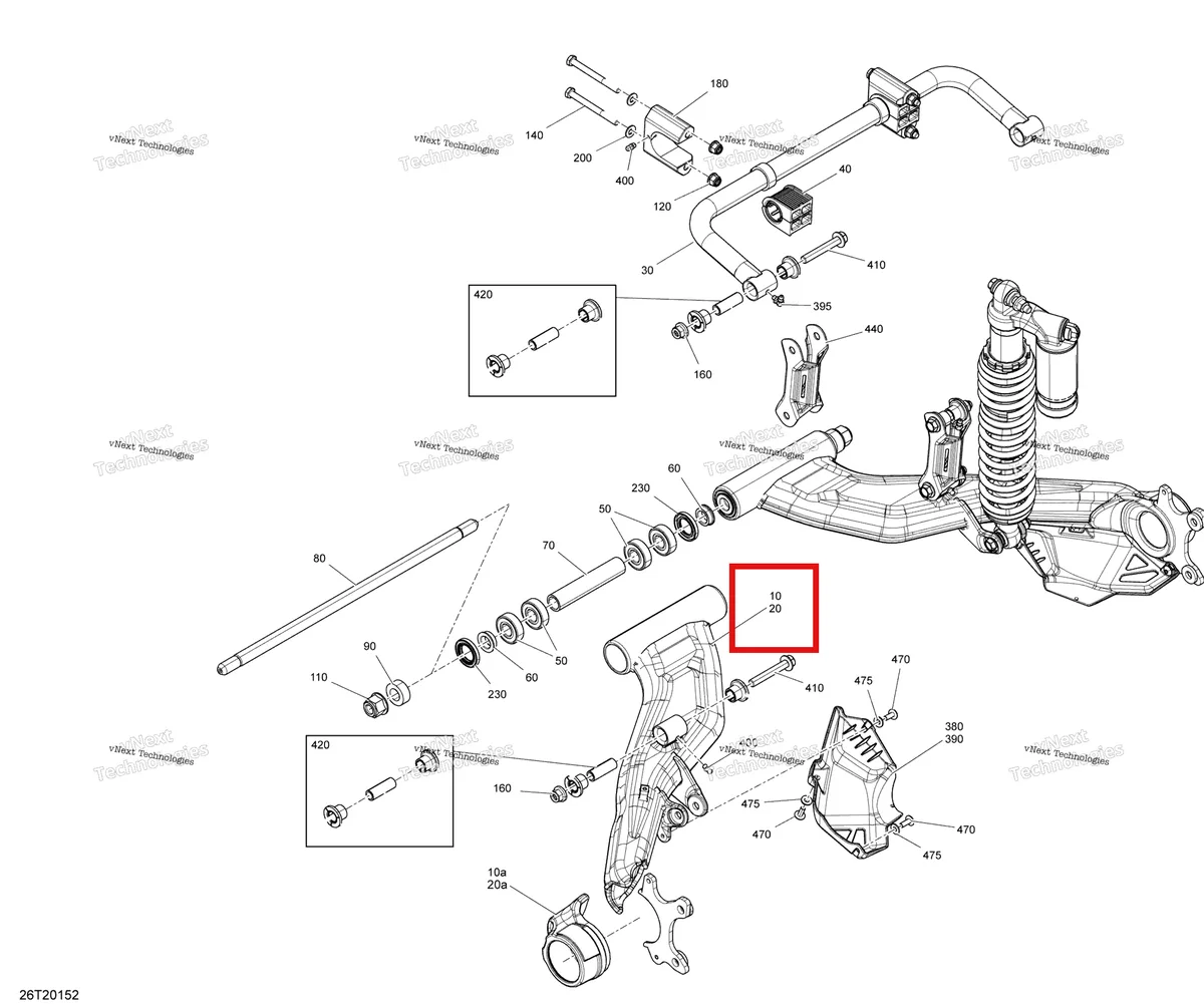 Деталь 706003646 на схеме узла 2020 Can-Am Renegade 1000R EFI - XMR Rear Suspension