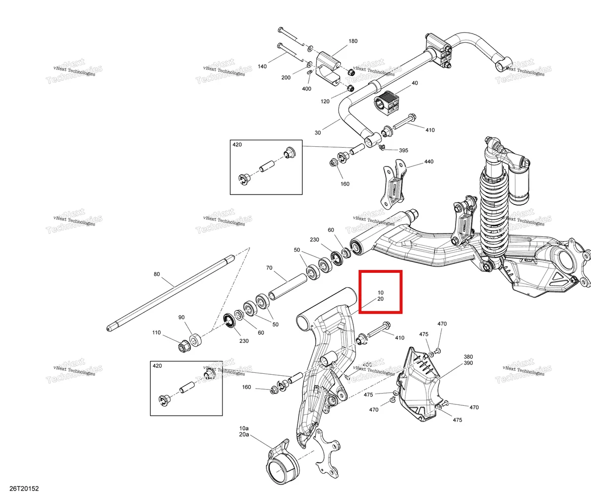 Деталь 706003647 на схеме узла 2020 Can-Am Renegade 1000R EFI - XMR Rear Suspension