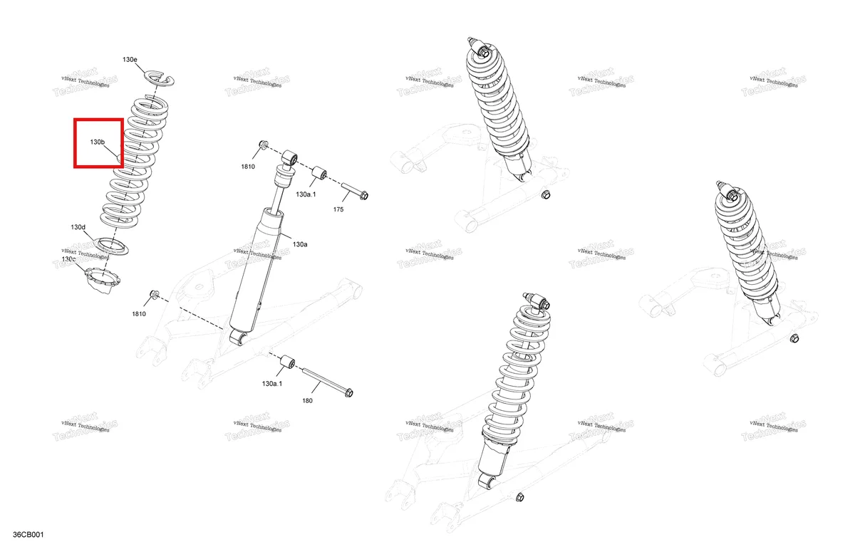 Деталь 706003654 на схеме узла 2022 Can-Am Traxter 6X6 HD10 - DPS - CE Suspension - Rear Shocks