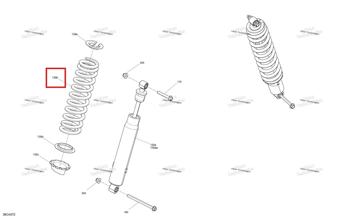 Деталь 706003662 на схеме узла 2021 Can-Am Traxter HD10 - XMR - CE Suspension - Rear Shocks