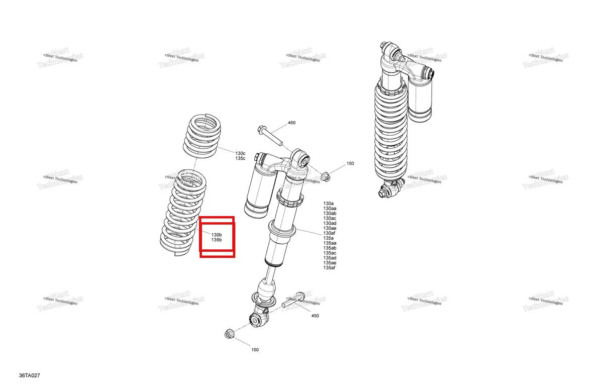 Деталь 706003677 на схеме узла 2021 Can-Am Renegade 1000R EFI - XXC - CE Suspension - Rear Shocks