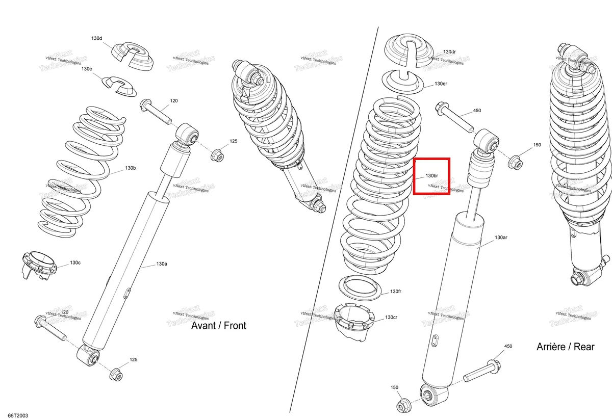 Деталь 706003688 на схеме узла 2020 Can-Am Outlander 570 EFI - XMR Shocks - Xmr