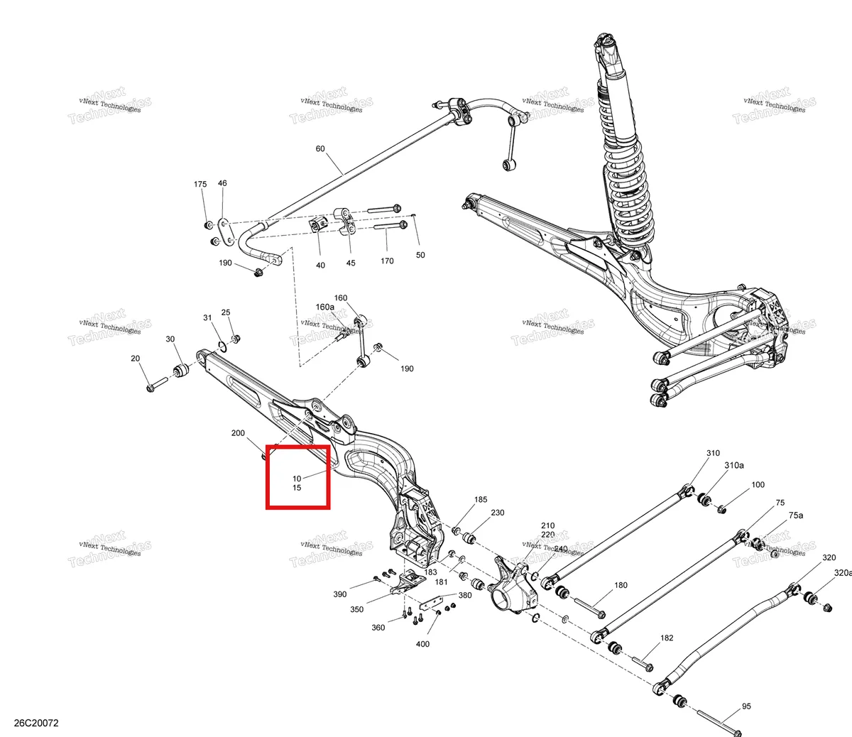 Деталь 706003942 на схеме узла 2020 Can-Am Maverick Turbo RR - XMR Rear Suspension