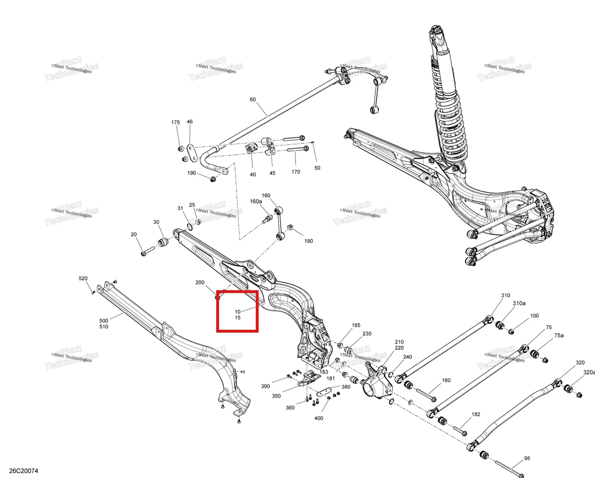 Деталь 706003944 на схеме узла 2020 Can-Am Maverick Turbo RR - XRC Rear Suspension