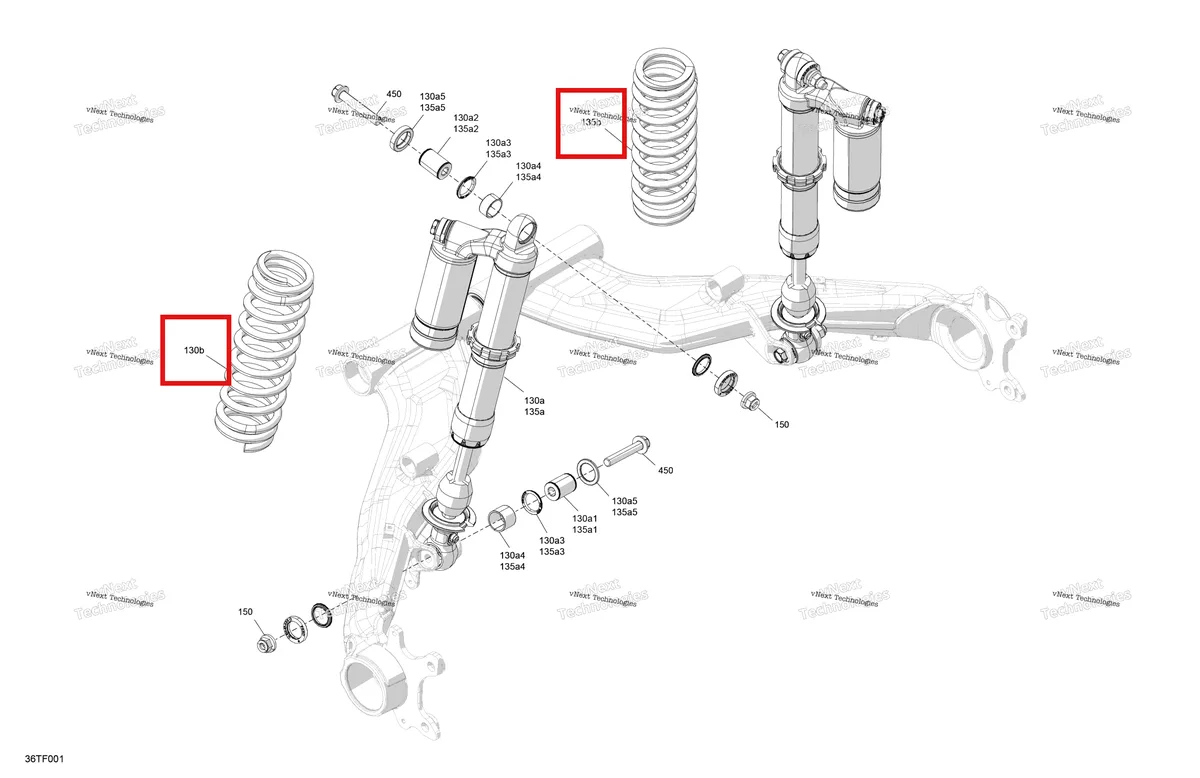 Деталь 706004070 на схеме узла 2026 Can-Am RENEGADE - 4X4 - XXC - 1000R EFI - 5VTB - Catalyst Gray Suspension - Rear Shocks