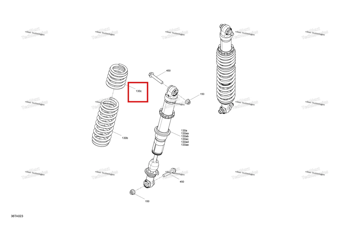 Деталь 706004094 на схеме узла 2021 Can-Am Renegade 570 EFI - XMR Suspension - Rear Shocks