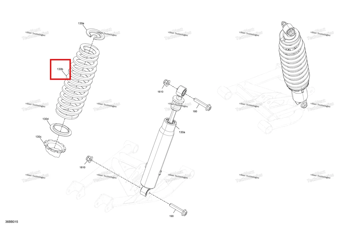 Деталь 706004124 на схеме узла 2022 Can-Am Maverick Trail 1000 - DPS Suspension - Rear Shocks