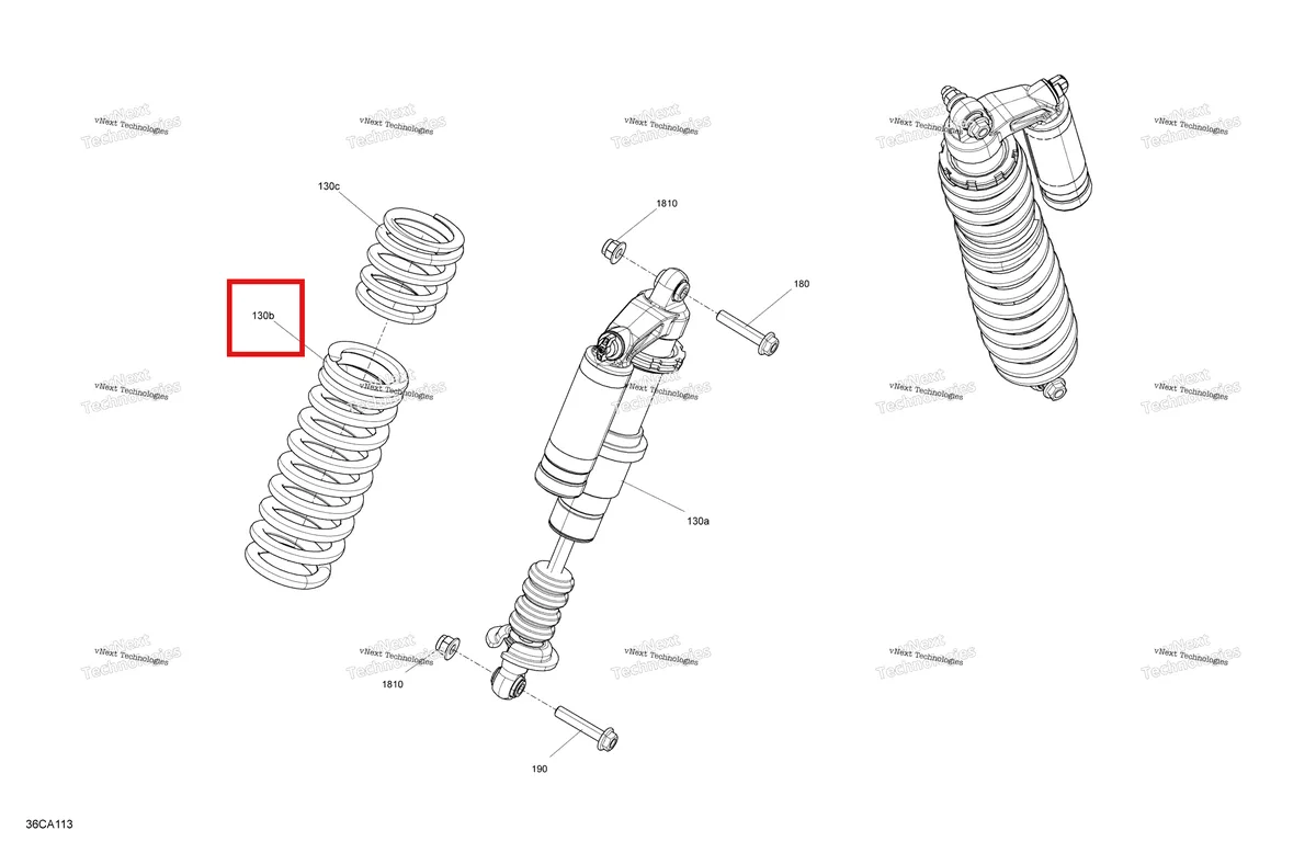 Деталь 706004128 на схеме узла 2021 Can-Am Maverick Sport MAX 1000R - DPS Suspension - Rear Shocks - Dps