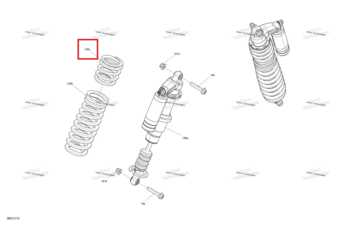 Деталь 706004129 на схеме узла 2021 Can-Am Maverick Sport MAX 1000R - DPS Suspension - Rear Shocks - Dps