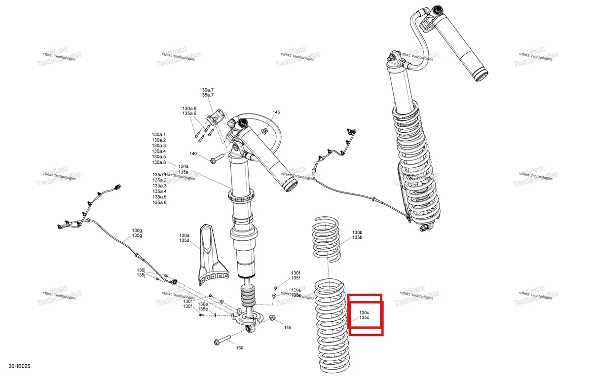 Деталь 706004172 на схеме узла 2022 Can-Am Maverick Turbo RR - XRS - CE Suspension - Rear Shocks - With Smart-Shox