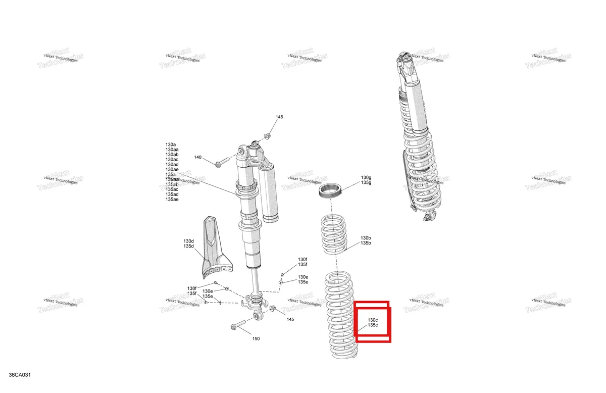 Деталь 706004203 на схеме узла 2021 Can-Am Maverick Turbo - XRC Suspension - Rear Shocks