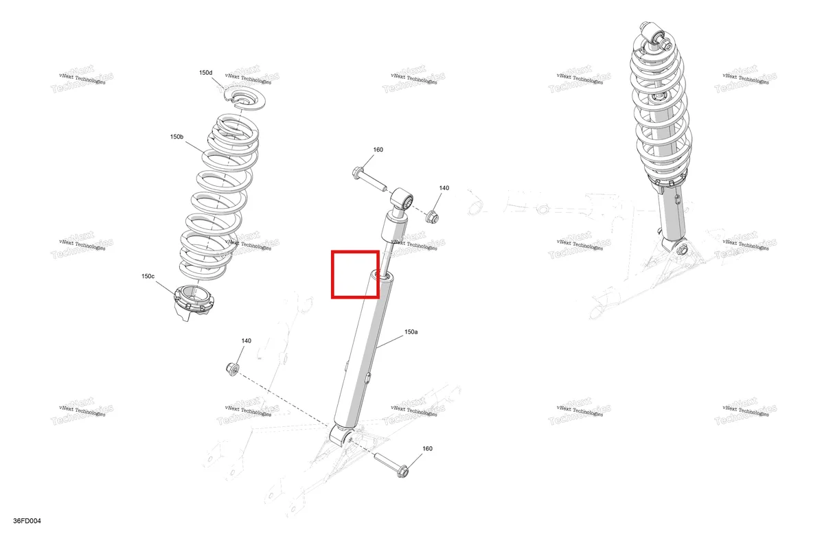 Деталь 706004253 на схеме узла 2024 Can-Am Outlander 700 4X4 - 1SRA - X MR Package - Legion Red Suspension - Rear Shocks