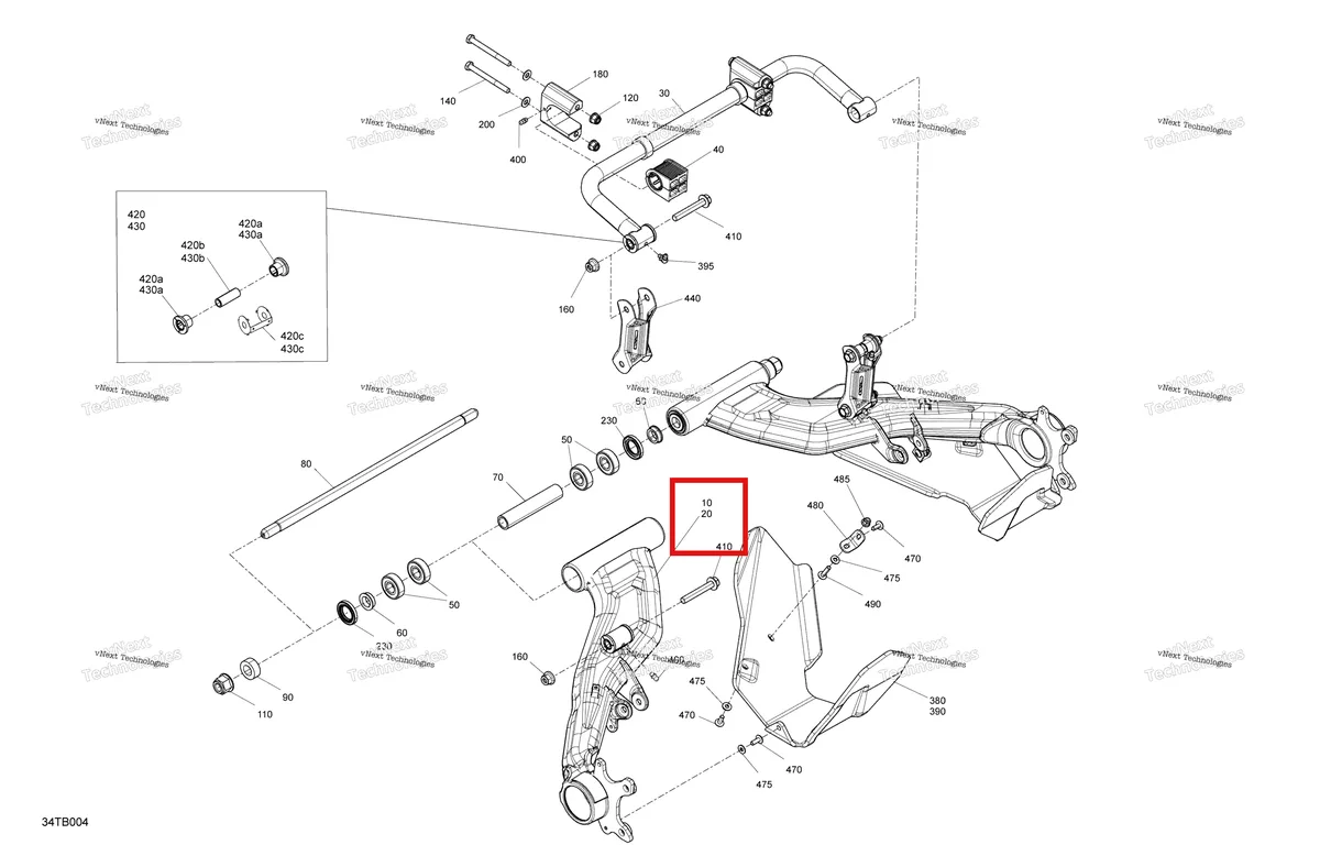 Деталь 706004443 на схеме узла 2022 Can-Am Outlander 1000R EFI - XXC - CE Suspension - Rear Components