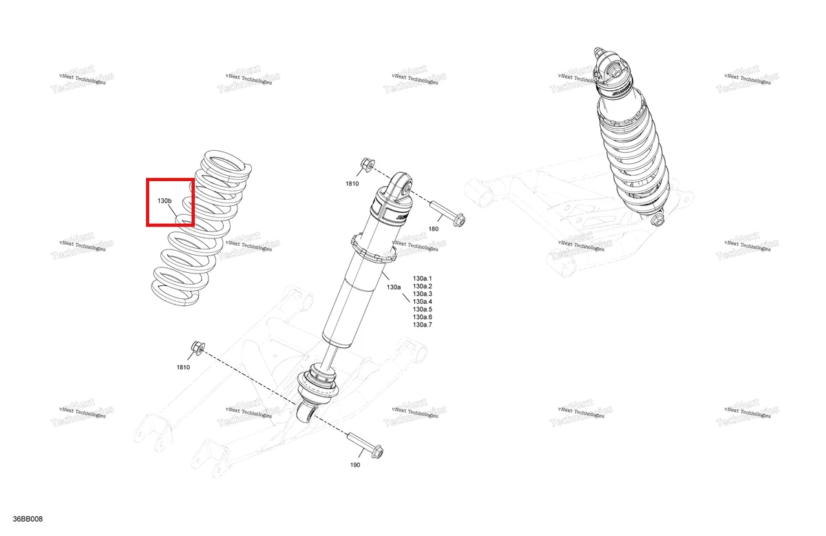 Деталь 706004464 на схеме узла 2022 Can-Am Maverick Sport 1000R - DPS Suspension - Rear Shocks