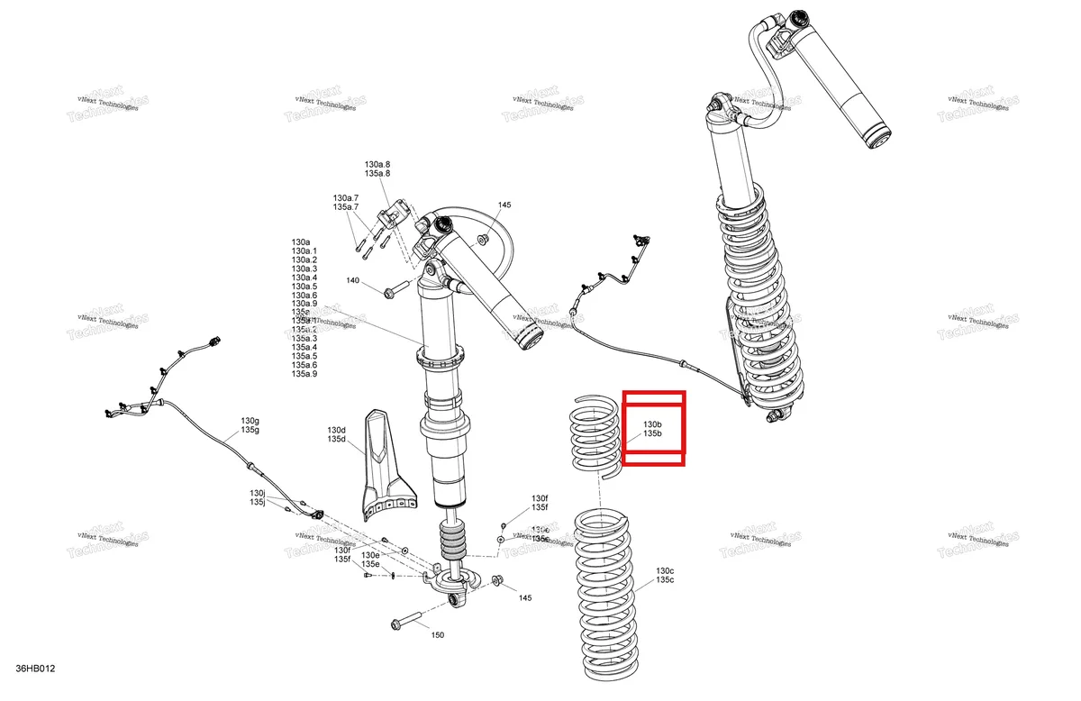 Деталь 706004480 на схеме узла 2022 Can-Am Maverick MAX Turbo RR - XRS - CE Suspension - Rear Shocks - With Smart-Shox
