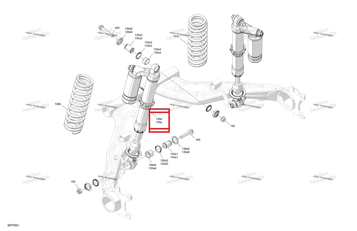 Деталь 706004492 на схеме узла 2026 Can-Am RENEGADE - 4X4 - XXC - 1000R EFI - 5VTB - Catalyst Gray Suspension - Rear Shocks