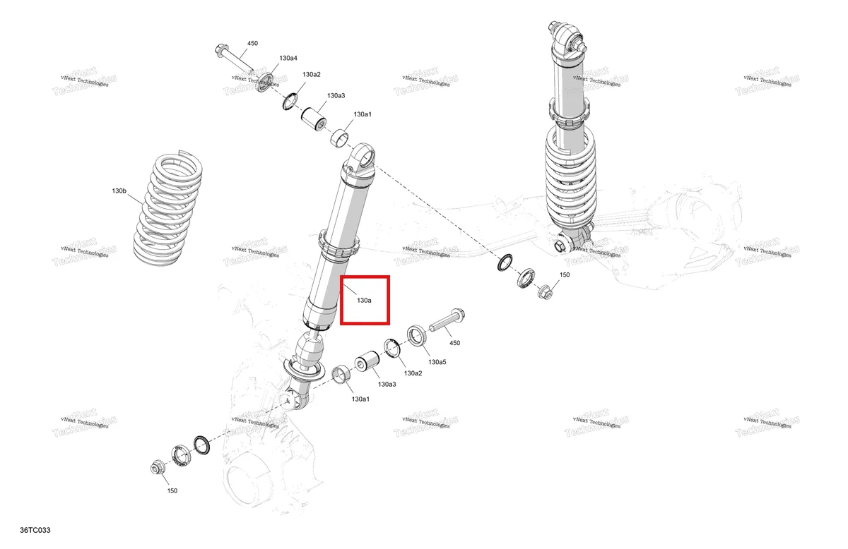 Деталь 706004496 на схеме узла 2023 Can-Am Renegade 650 EFI - STD Suspension - Rear Shocks - Built Up To December 31St 2022