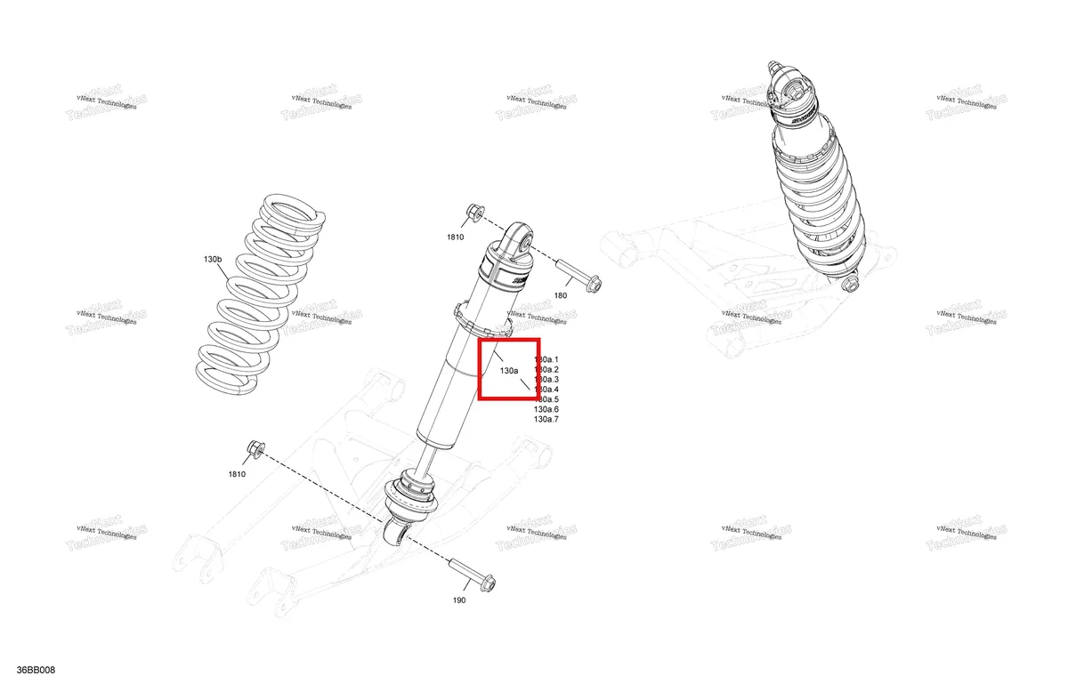 Деталь 706004518 на схеме узла 2022 Can-Am Maverick Sport MAX 1000R - DPS Suspension - Rear Shocks