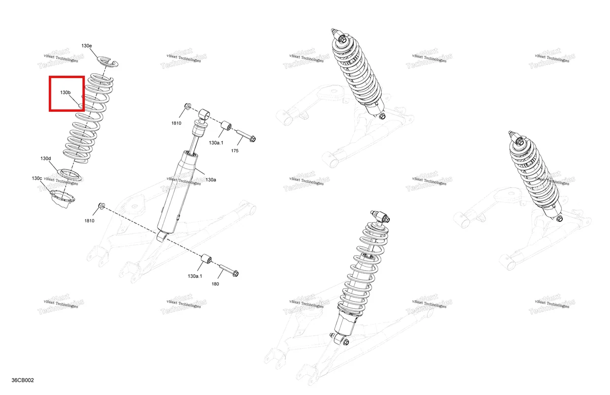 Деталь 706004541 на схеме узла 2022 Can-Am Defender 6X6 HD10 - LTD CAB Suspension - Rear Shocks