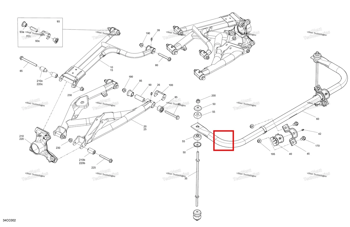 Деталь 706004550 на схеме узла 2023 Can-Am Defender HD10 - XMR Suspension - Rear Components