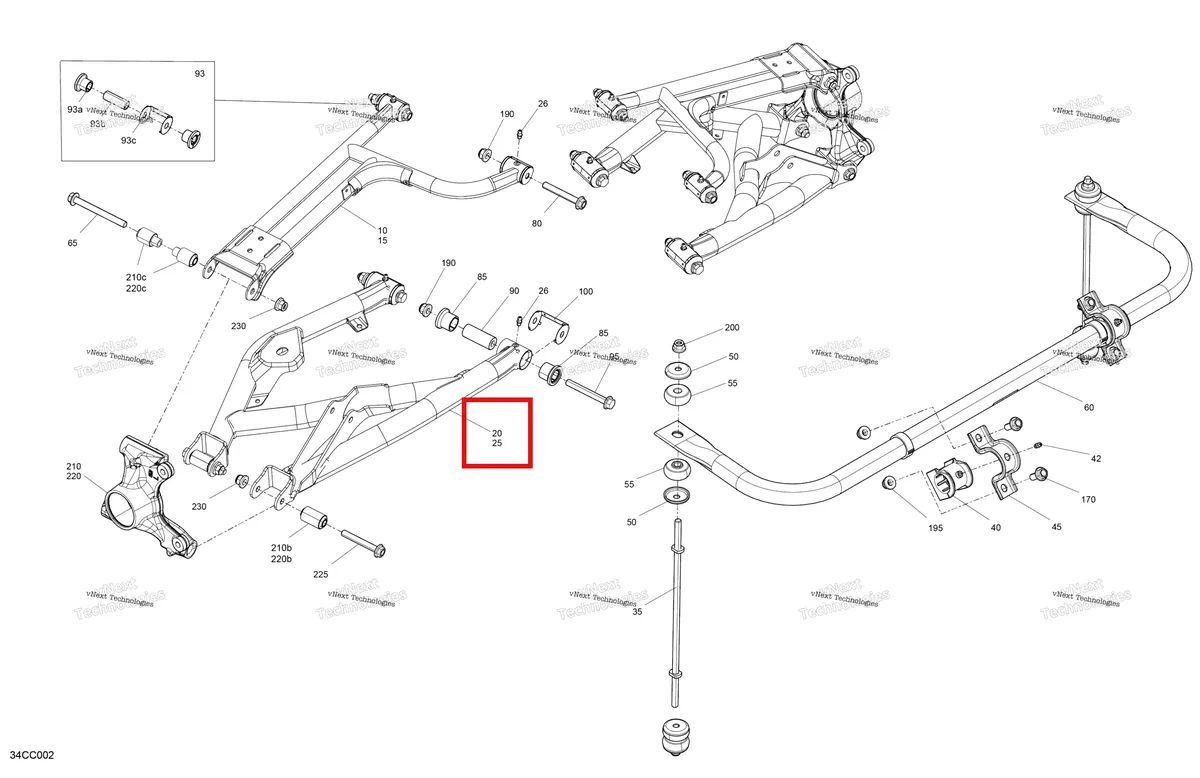 Деталь 706004551 на схеме узла 2023 Can-Am Traxter HD10 - XMR - CE Suspension - Rear Components