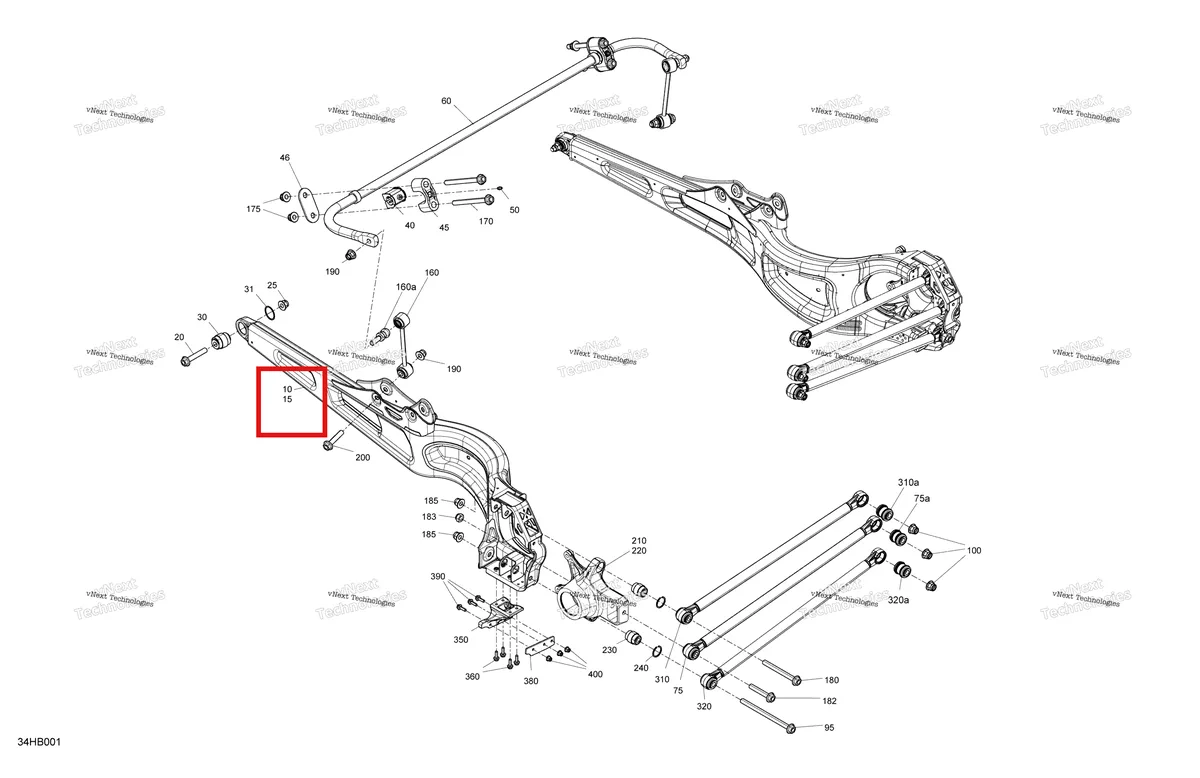 Деталь 706004600 на схеме узла 2022 Can-Am Maverick Turbo RR - DS - CE Suspension - Rear Components