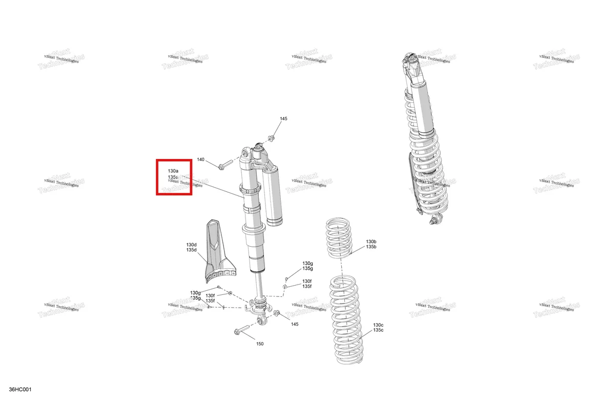 Деталь 706004749 на схеме узла 2023 Can-Am Maverick Turbo RR - RS Suspension - Rear Shocks