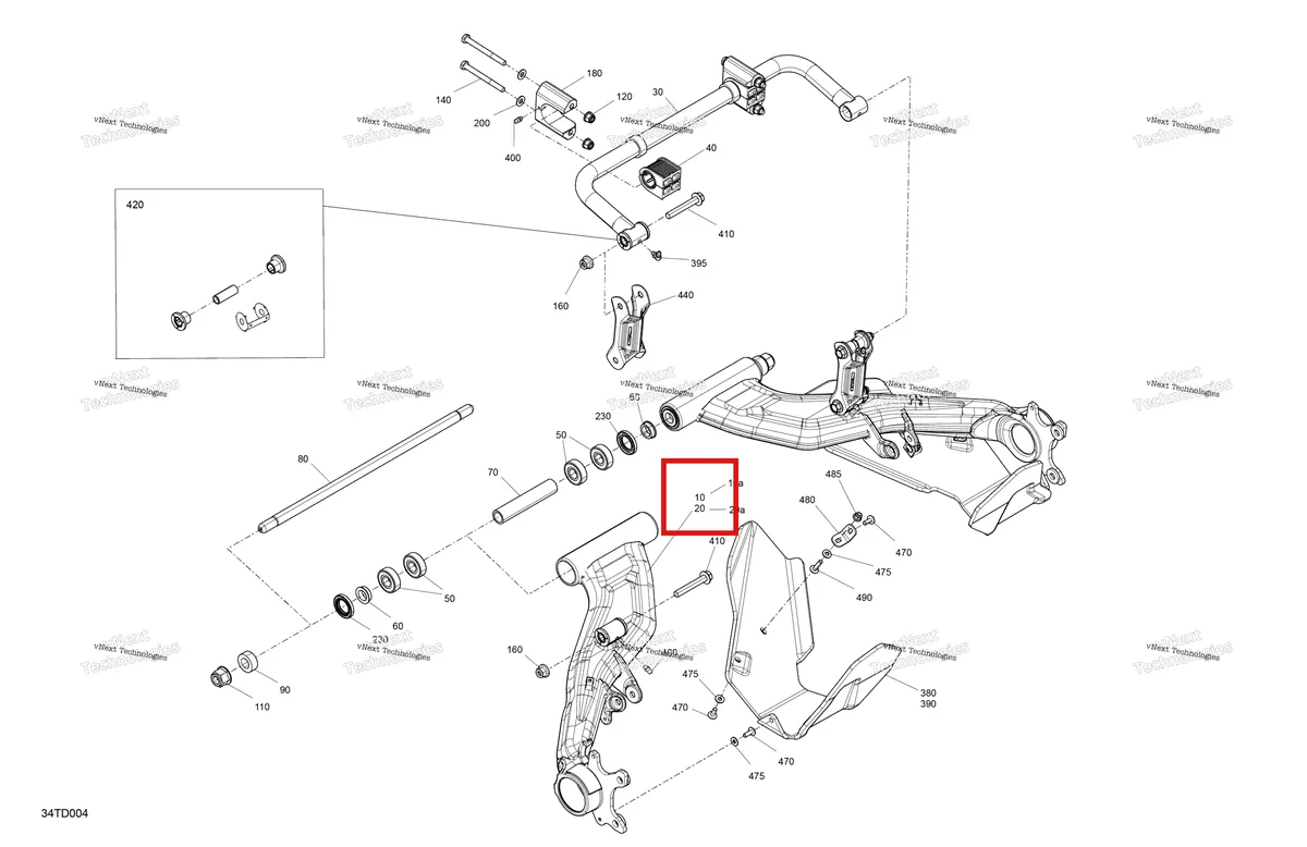 Деталь 706004913 на схеме узла 2024 Can-Am Outlander 1000R EFI 4X4 - 4MRA - X XC Package - Chalk Suspension - Rear Components